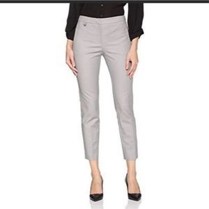 Adrianna Papell EUC Womens Bi Stretch Kate Fit Crop Dress Pants 12 Lt Gray